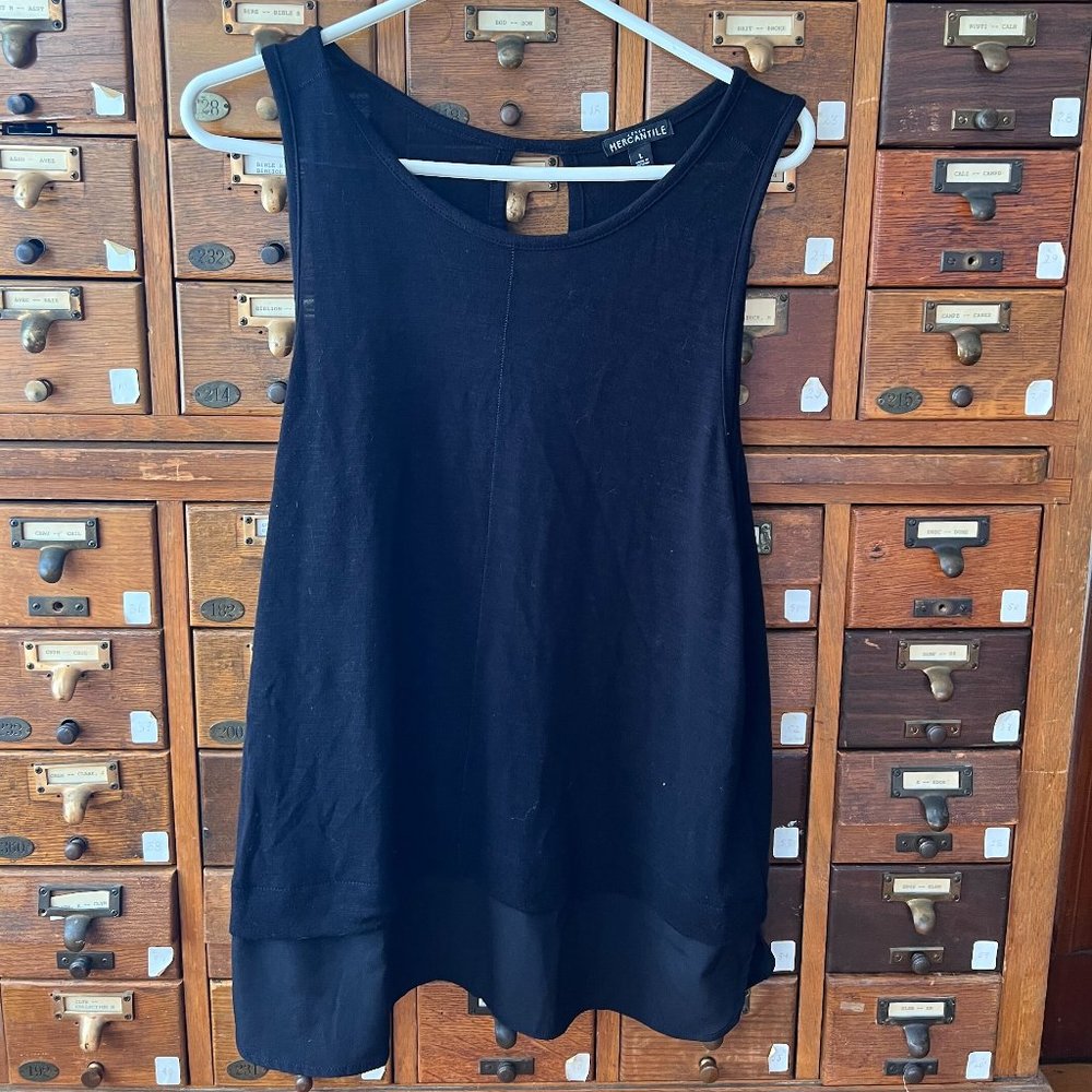 J. Crew Mercantile Tank with silky hem & keyhole back